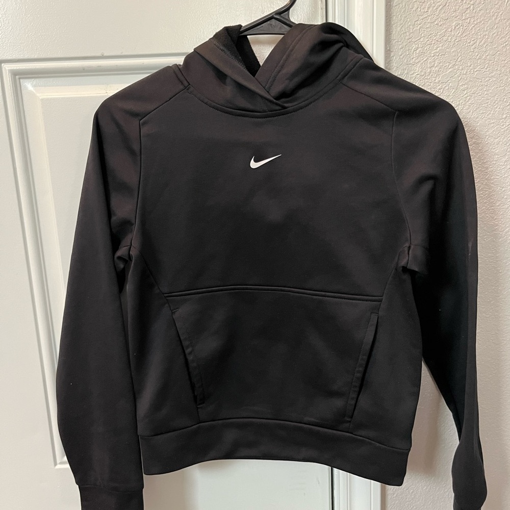 Nike Kids Black Hoodie Jacket with White Logo
